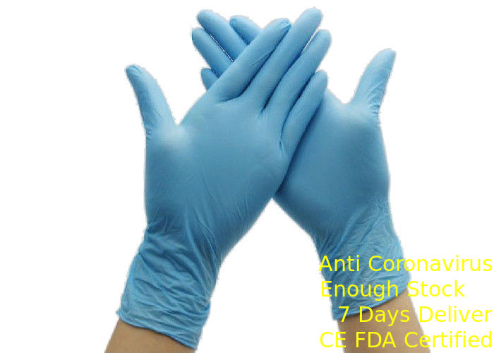 دستکش یکبار مصرف آبی مقاوم در برابر لغزش ، دستکش استریل نیتریل عملکرد انعطاف پذیر تامین کننده