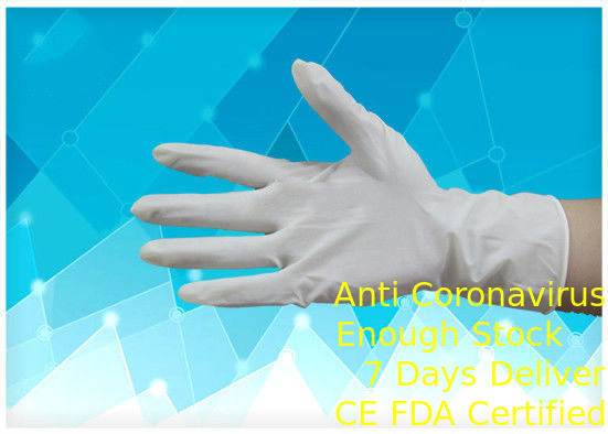 دستکش های پزشکی یکبار مصرف مقاوم در برابر اشک ، دستکش لاتکس پزشکی با تأیید CE تامین کننده